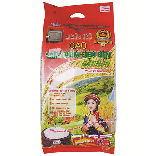 Gạo tám thơm Điện Biên gặt non Luxury 5Kg - Bảo Minh
