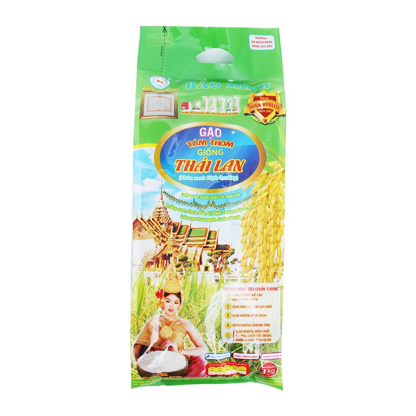 Gạo tám thơm giống Thái Lan Bảo Minh High Quality 3Kg